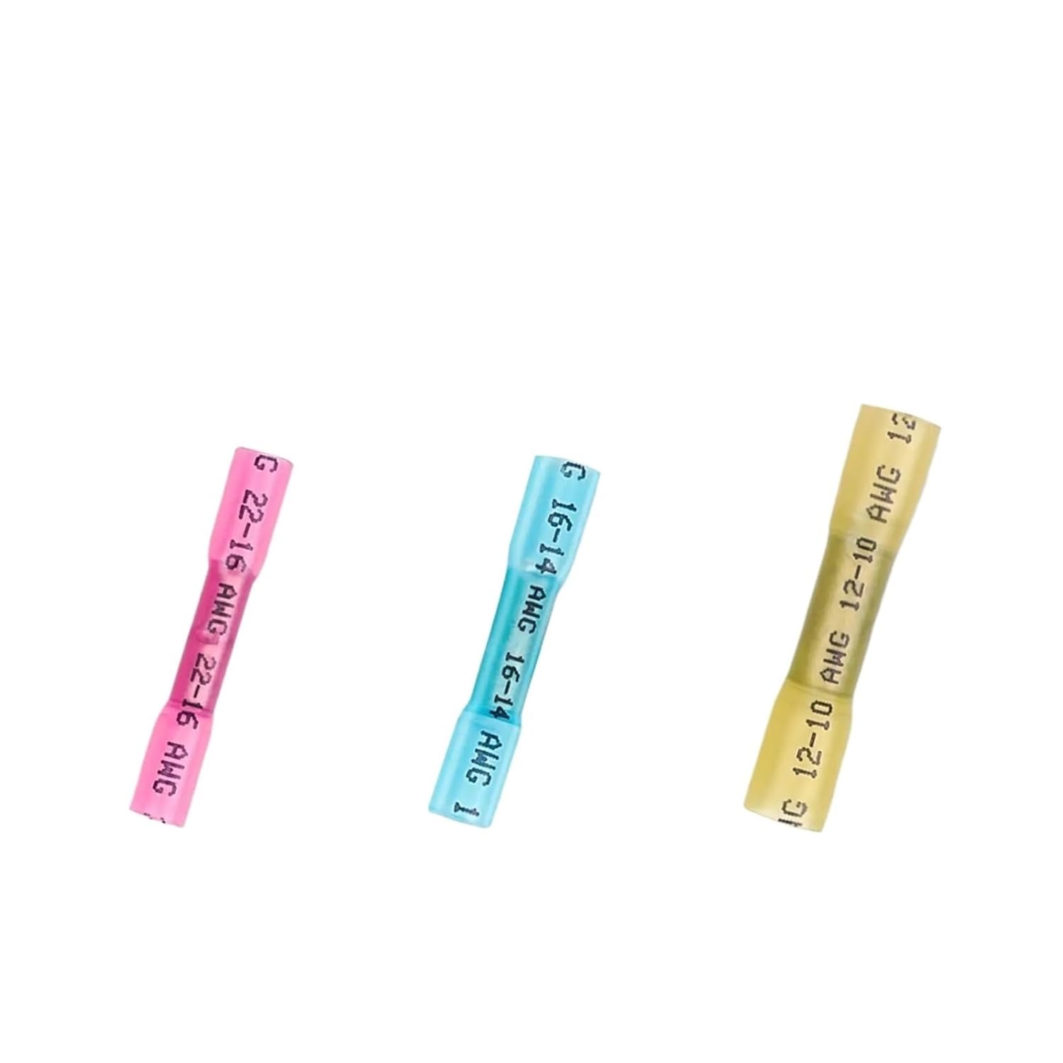 100PS Heat Shrink Butt Wire Connector Kit Insulated Waterproof Electrical Crimp Terminals Splice for Automotive