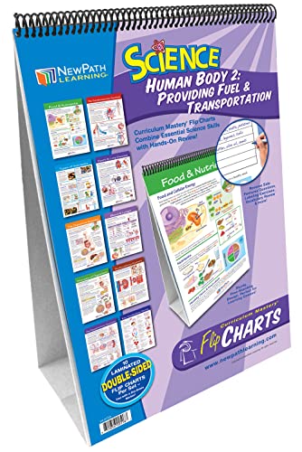 Image of NewPath Learning Human Body II: Providing Fuel & Transportation Laminated, Double-Sided inchWrite-On /Wipe-Off inch Flip Chart - Set of 10, 12 inch x 18 inch Charts (34-6732)