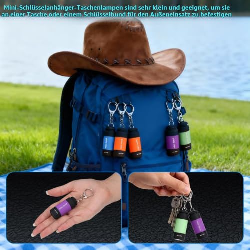 Kssvzz 7 Stück Mini LED Taschenlampe mit Schlüsselanhänger – Ansicht 5