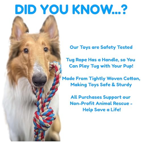 XL Dog Rope Toy For Aggressive Chewers – Benefits Non-Profit Dog Rescue – Tug of War Dog Toy, Dog Toys for Large Dogs, Tough Dog Toys, Nearly Indestructible Dog Toys for Aggressive Chewers, Red XL Dog Rope Toy For Aggressive Chewers – Benefits Non-Profit Dog Rescue – Tug of War Dog Toy, Dog Toys for Large Dogs, Tough Dog Toys, Nearly Indestructible Dog Toys for Aggressive Chewers, Red