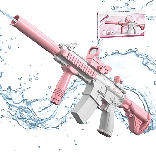 Electric Water Gun - Range 32 Ft, High Capacity Automatic Water Gun, Summer Outdoor Beach And Pool Party Squirt Water Guns Toy For Kids Adults (Pink) #TOP2