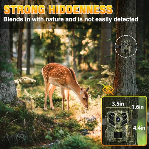 Sovonix Trail Camera WiFi Bluetooth with App, 48MP 1080P Wildlife Camera with Night Vision Motion Activated, 0.1s Trigger Speed, 90°Detection Angle with 32GB Card for Nature Wildlife Scouting - Image 5
