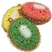 100% Handmade Crochet Kiwi Design Dish Scrubber Scrubbies 3 Set