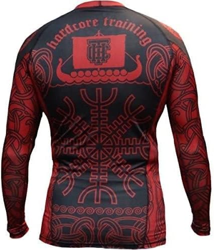 Miniatura 3 de Hardcore Training Camiseta de compresión para hombre, manga larga, Jiu Jitsu, MMA No-Gi, BJJ apretada, capa base de combate