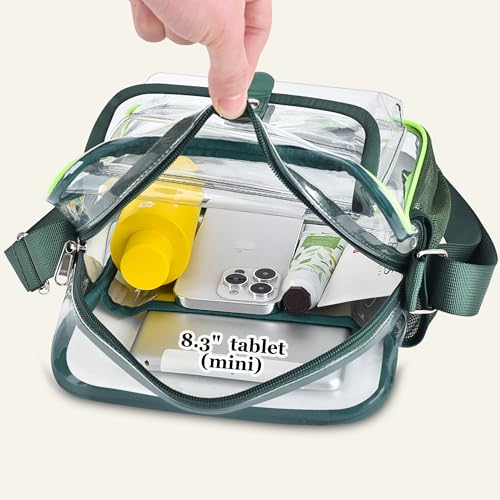 Image of SPODEARS Clear Crossbody Bag for Stadium, Concert, Festival & More - Adjustable Shoulder Strap & Bottle Holder