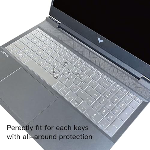 Image of Oaky Keyboard Cover for 2024 2023 HP Victus 15.6 inch FHD Gaming Laptop 15-FA , 15-FB Series & HP Victus 16.1 inch Waterproof Dust-Proof Ultra Thin Keyboard Skin Protector - TPU Clear