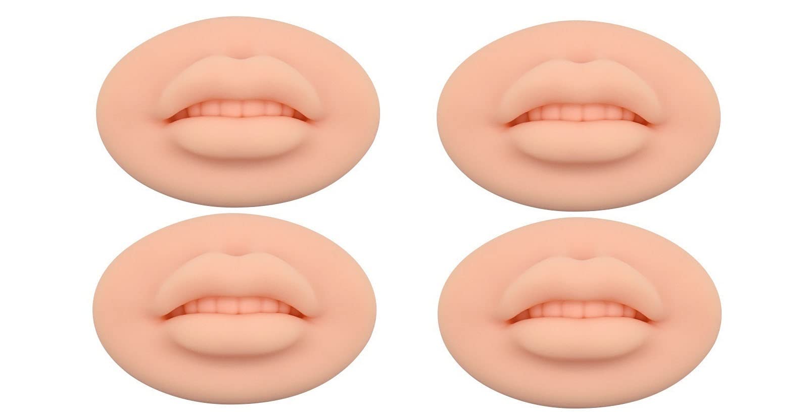 3D Silicone Lip Practice Skin, Tatuajes De Práctica De Tatuajes,4pcs, Práctica De Microblading Skin, Maquillaje Permanente Microblading Practice Practice Skin para Labios Y Principiantes (Color : bla