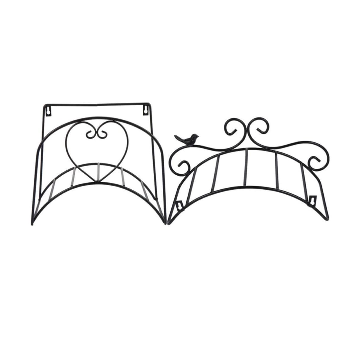 2 Pièces Support Mural en Fer Noir pour Tuyau D'arrosage