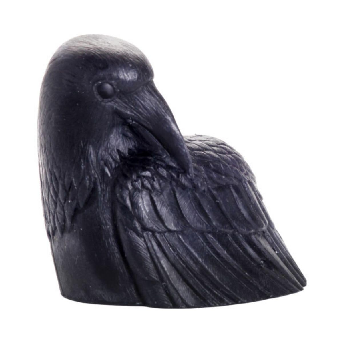 Big Dipper Wax Works Black Crow – Pure Beeswax, 24-Hour Burn, 3.5” x 4”, Sculpted for Halloween Décor