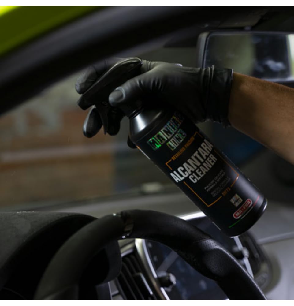 KIT MAFRA MANIAC LINE ALCANTARA CLEANER + SPUGNETTA LUCIDA AUTO + PANNO HEAVY WORK PULIZIA MACCHIE OSTINATE SPORCHI MISTI SU TESSUTI SEDILI