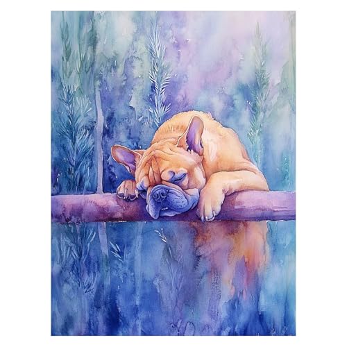 DIY 犬 数字油絵 動物 数字塗り絵画 手芸キット 55 x 40 CM 絵画 インテリア 手作りキット ビッグサイズ 複数サイズ 子供 初心者 ペイントバイナンバー 画材 Painting by Numbers 適用対象そして自宅 壁飾り お歳暮誕生日