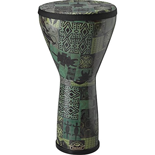 REMO Djembe, Designer Series, Festival, Large, 12" Diameter, 21" Height, Fabric Red Forge