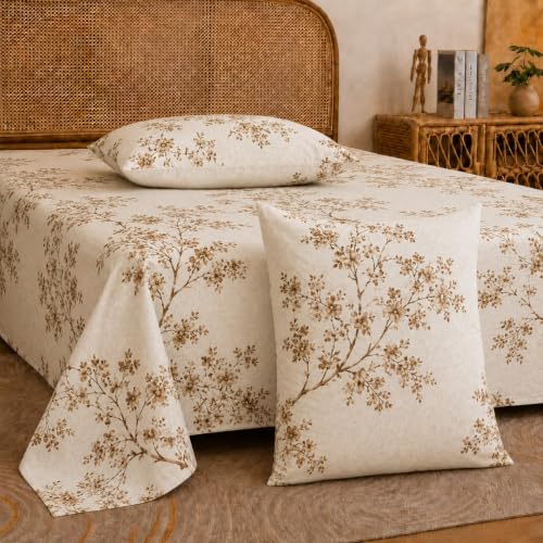 Image of Castiqa Elastic Fitted Supersoft Premium Polycotton 200TC Double Bedsheets King Size 78x72 Inch with 2 Pillow Covers (Fits Upto Mattress of 8Inches) (Multicolor VIII)