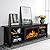 AMERLIFE Fireplace TV Stand, Wood Texture Entertainment Center with 23'' Electric Fireplace, Farmhouse Entertainment Stand Media TV Console for TVs Up to 80'', 70 inches, Black