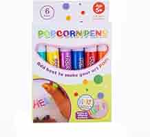 6 Penne Magiche Popcorn 3D - Per Disegni A Bolle Di Inchiostro, Creativit&agrave; Bambini, Fai Da Te