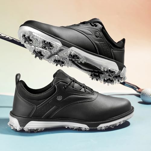 Image of ULTIANT Mens Golf Shoes Waterproof Fixed Spikeless Sole Comfortable Outdoor Sport Shoes Size7.5-13