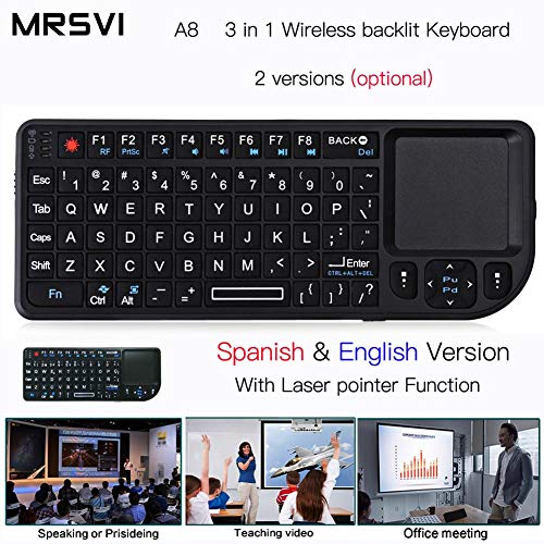 Mini teclado inalámbrico retroiluminado a color con panel táctil de mano 3