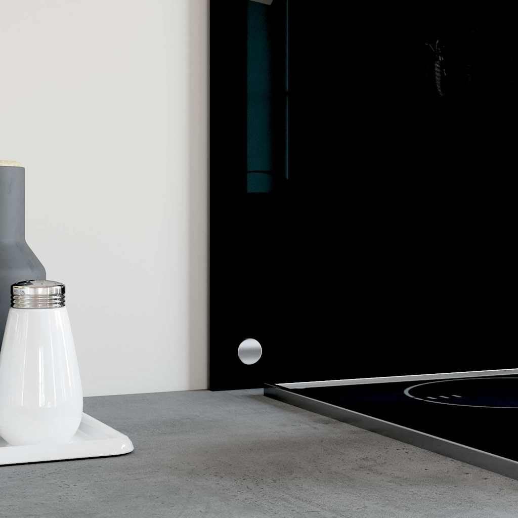 Refined Paraschizzi per Cucina Nero 100x50 cm in Vetro Temperato