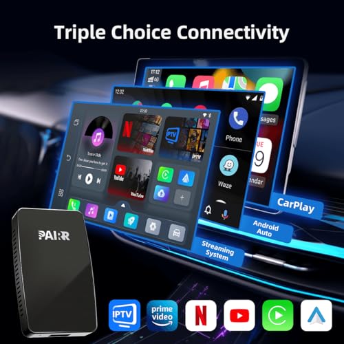Pairr Max Pro-Netflix YouTube IPTV Wireless CarPlay/Android Auto Car Box, Wireless CarPlay Adapter for Apple iPhone & Android Auto for Cars, Plug and Play Easy Setup Automatic Reconnect (Black) - Image 3