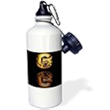 3dRose Ball Python Sports Water Bottle, 21 oz, White