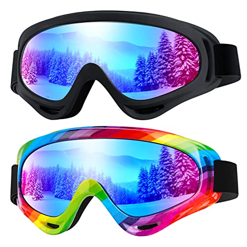 Braylin 2-Pack Kids Ski Goggles, Snowboard Goggles For Men, Women, Youth, Boys Or Girls, Snowmobile Goggles #TOP17