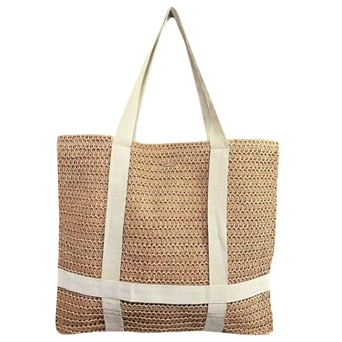 Panama Jack Women's Hat Carrying Toyo Straw Large Beach Tote Bag