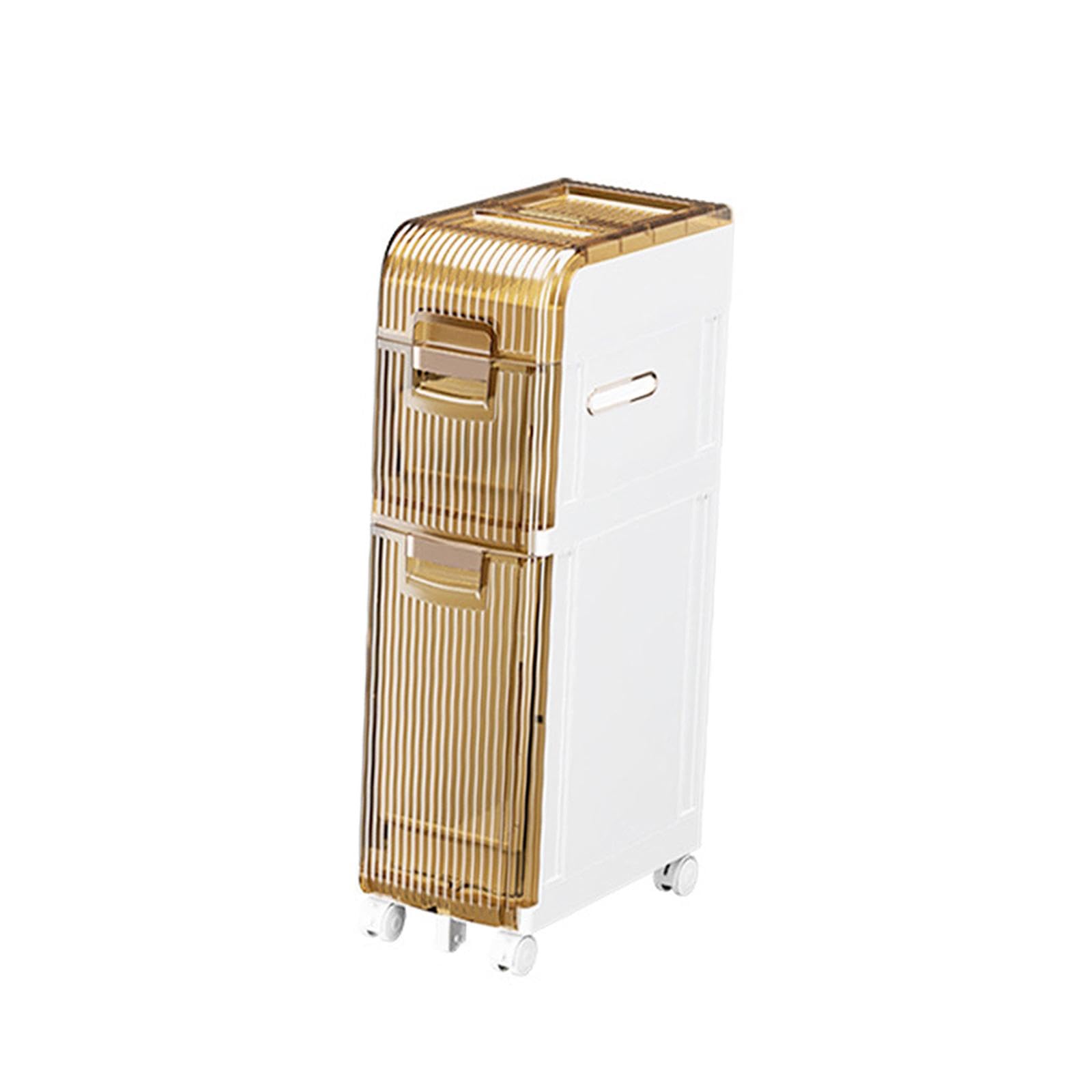 Narrow Storage Cabinet with Drawer with Wheel Corner Storage Rack for Toilet 21cm 2 Layer-image-15
