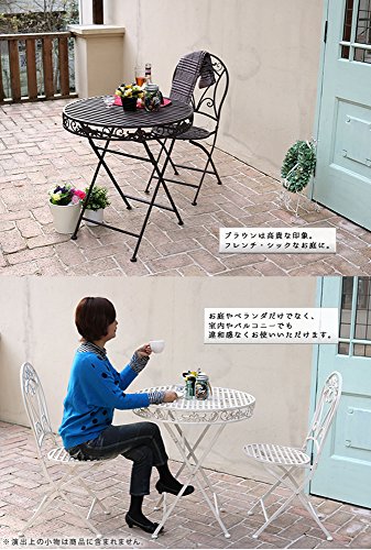 ガーデンガーデン アイアン ラウンドチェアー 2脚セット 幅42cm×奥行53cm 座高45cm×高さ94.5cm アンティークホワイト SS-SPL-6627-2P-WHT 6枚目