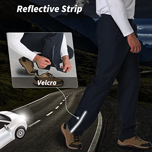 Outdoor Ventures Men's Rain Pants Waterproof Rain Overall Pants Windproof Packable Rain Outdoor Pants Grey #TOP3