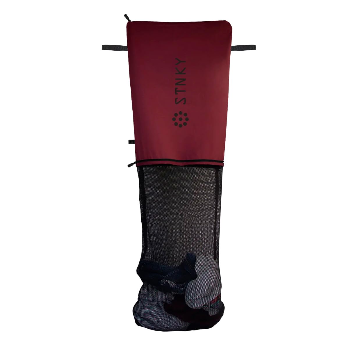STNKY Bag Pro Sacs à linge avec fermetures éclair, poignées et sac intérieur en maille pour voyage, yoga, soins médicaux, kit de gym, linge (XL, bordeaux)