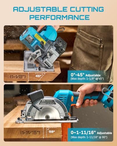 SEESII Brushless Cordless Circular Saw with 2×4.0Ah Batteries & Charger - image 7