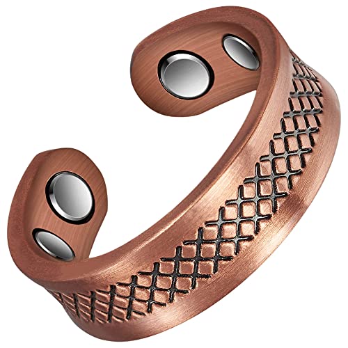 Bague en cuivre magnétique Femmes/Hommes réglable en Bonne santé (CPR-0935) (Longueur 60mm) Cover