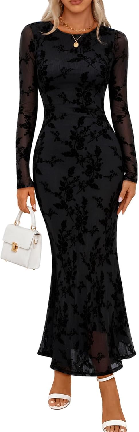  Womens Fall Velvet Formal Wedding Guest Maxi Dress thumbnail