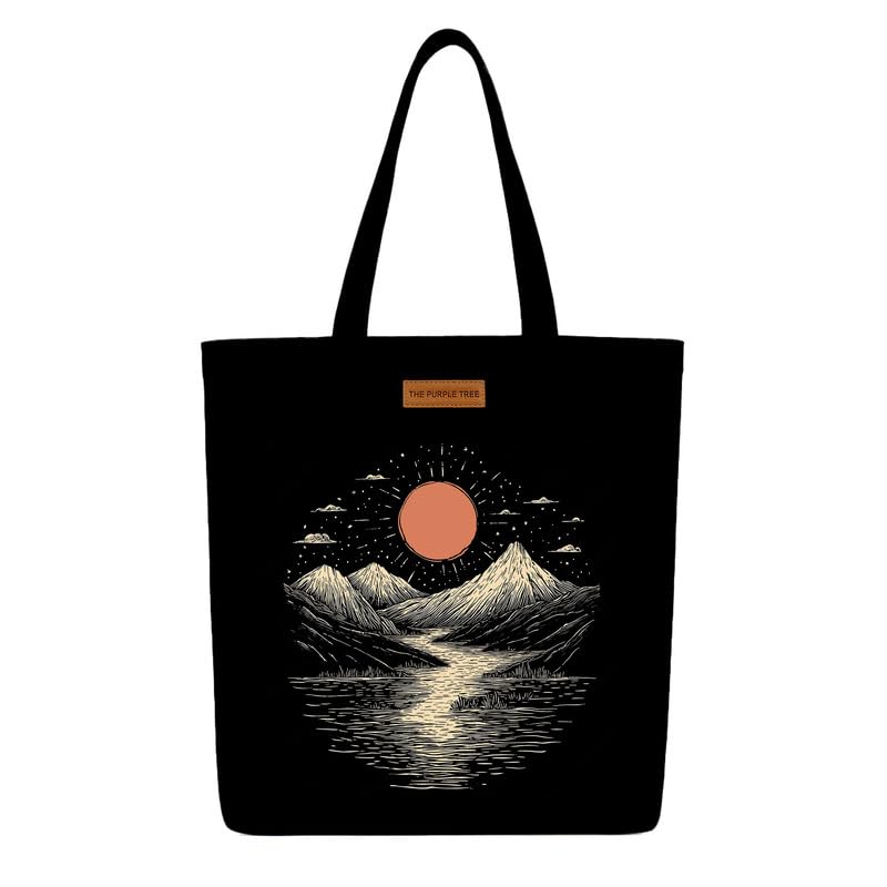 Image of The Purple Tree Eco-Friendly Canvas Tote Bag, Sustainable, Reusable Shopping, Beach, Travel or Everyday Tote, Wide Tote Bag
