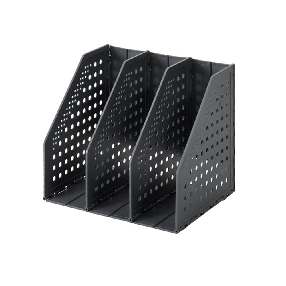 J9V4G6S3B5 Desktop File Rack 3/4 Grids Retractable File Holder Desktop Bookends Desk Organizer Magazine(3 grids White)