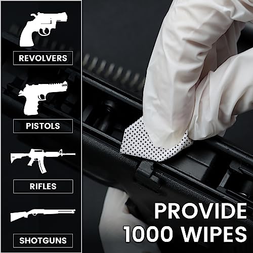 1000 Thicken Gun Cleaning Patches With Storage Case, Highly Absorbent Gun Patches Less Lint - 2" Square Gun Wipes Fits Pistol Rifle, Gun Cleaning Patches 9Mm.30-.45Cal/ 7.62-556 #TOP4