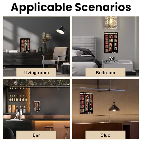 Huipalon Darts Checkout Chart Metal Signs Dart Score Board Tin Signs for Man Cave Bar Club Darts Accessories - Image 4