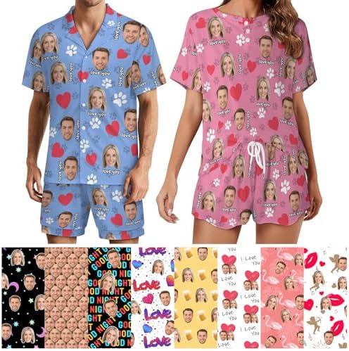 Pyjama Personnalisé Homme Avec Photo - Soie De Lait - Manches Courtes - Cadeau Original Personnalisable