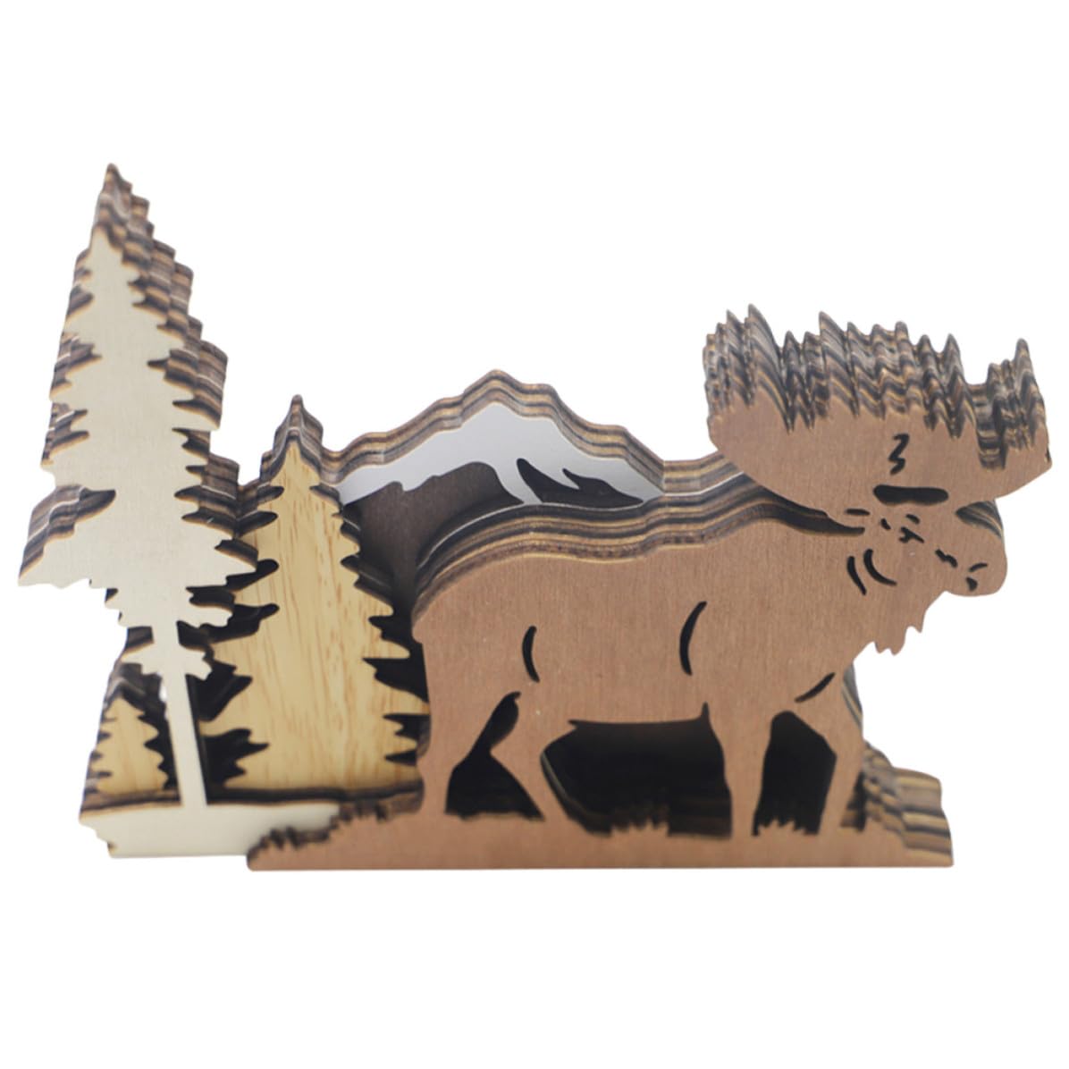 Toyvian 4 Stück Holz Elch Figur mit Feinen Details für Regal und