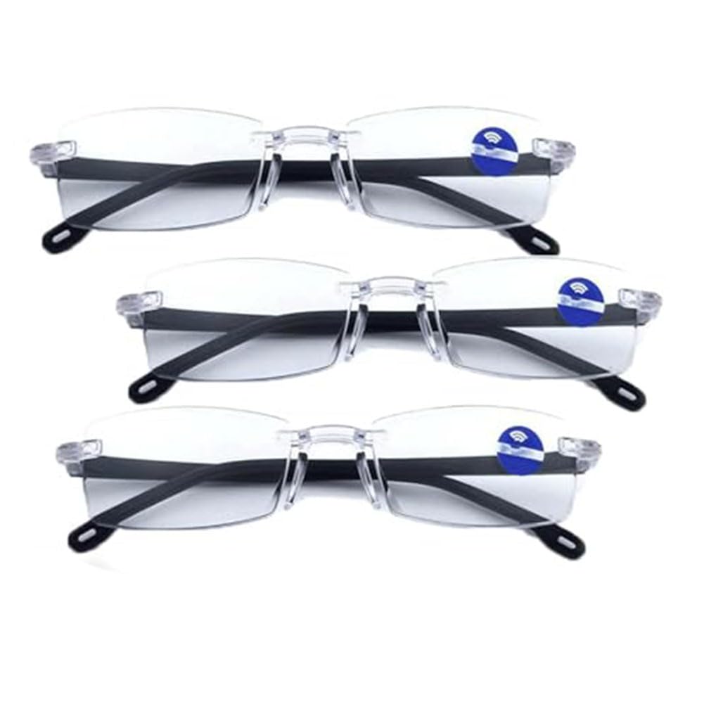GEDRACKPMYN Autozoom Reading Glasses, Color-Changing Anti-Blue Light Presbyopia Glasses, Clear Focus Auto Adjusting Glasses (3 pcs)