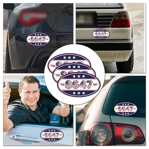 Image of 3pcs 8647 President Car Magnets, American Flag Bumper Stickers Campaign Magnetic Decal Political Bumper Stickers for Cars, Trucks & Vehicles (Style B)