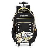 Mochila Carrinho Masculina Free Fire Preta Luxcel Mc49785ff