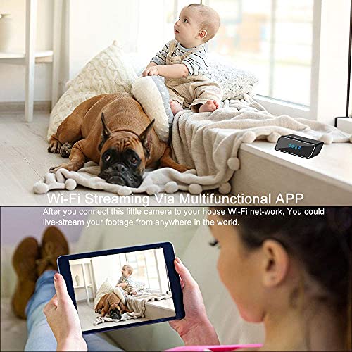 Image of DEATTI 4K UHD Spy Hidden in WiFi Clock Hidden Camera Wireless IP Video Recorder Indoor Security Surveillance Camera Nanny Cam 140 Angle Night Vision /Motion Detection (DECM29)