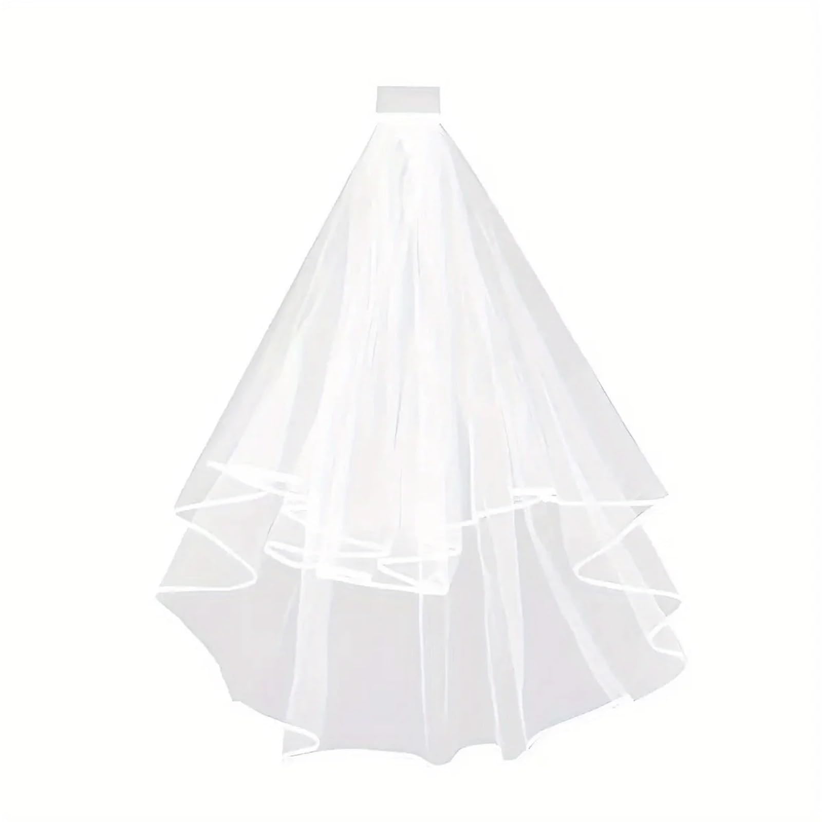2 pezzi di fascia da sposa, velo bianco da sposa for matrimonio, fascia in raso di perle, decorazioni for feste di addio al nubilato