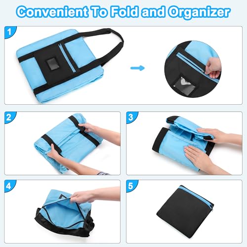 Image of Teamoy Infant Booster Seat Travel Bag for Airplane, Blue | Booster Seat Bags with Handle, Compatible with Most Standard Boosters