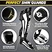 Kickboxing Shin Guards Muay Thai Shin Pads, Adjustable Leg Guards with Instep Protection Shinguards Martial Arts Training Equipment for MMA Training and Sparring (M)