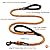 Sweetie Rope Dog Lead - Innovative Design with Two Padded Handles - Reflective Stitching & O-Ring - 5 FT Long Leash for Medium & Large Sized Pets - Weather Resistant & Strong Material. Orange