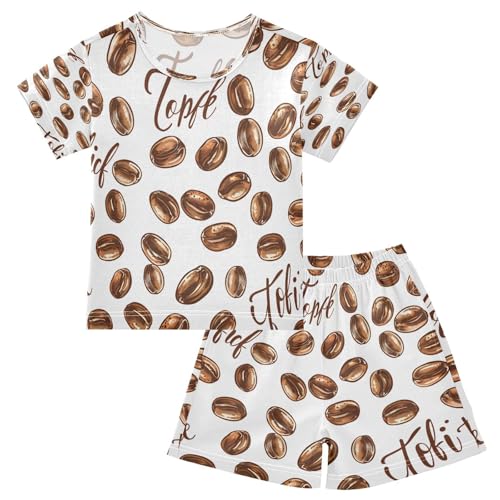 senya Short Sleeve Pajamas Sets Summer Cotton Sleepwear Coffee Bean
