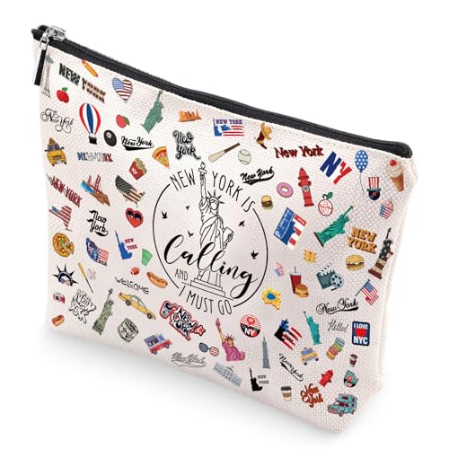 New York Cosmetic Bag - Nyc Souvenirs Gifts Canvas Makeup Bags fo...