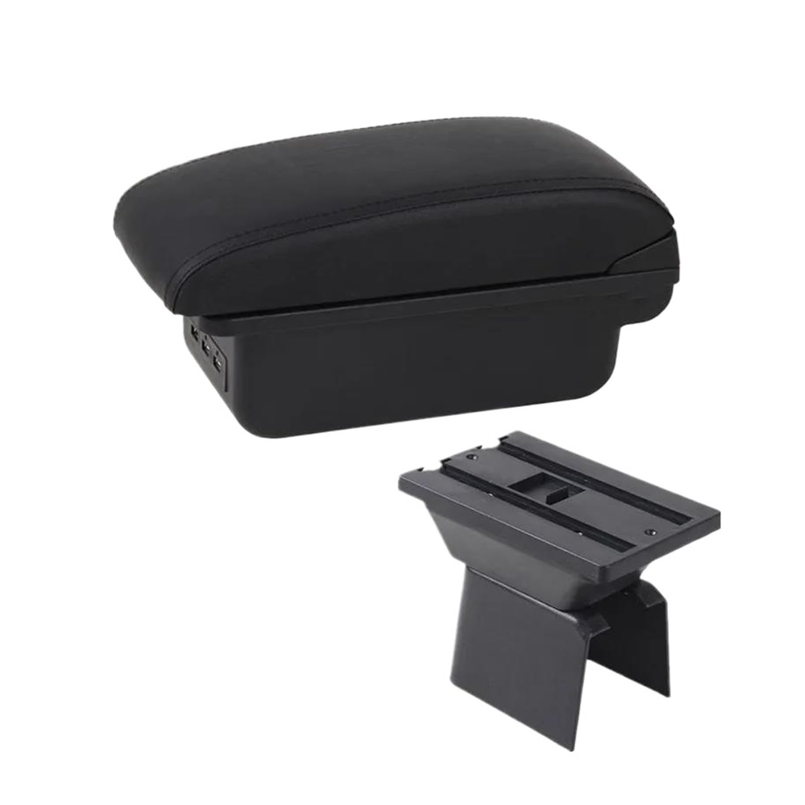 RESPUNEKBAH Car Armrest Center Storage Box For Ford For Fusion 2003 2004 02-12 For Fiesta Mk5 2003 02-08 With USB Armrest Box(B2 black line 3USB)
